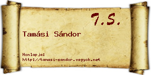 Tamási Sándor névjegykártya