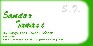 sandor tamasi business card