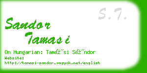 sandor tamasi business card